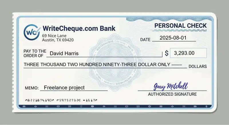 Cheque example for 3293