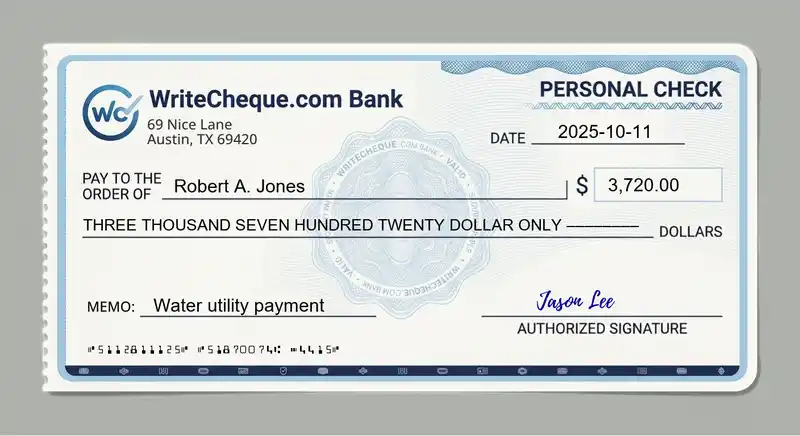Cheque example for 3720