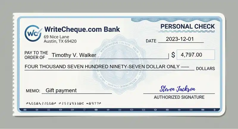 Cheque example for 4797