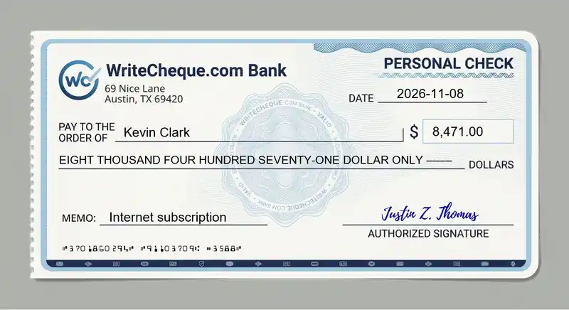 Cheque example for 8471